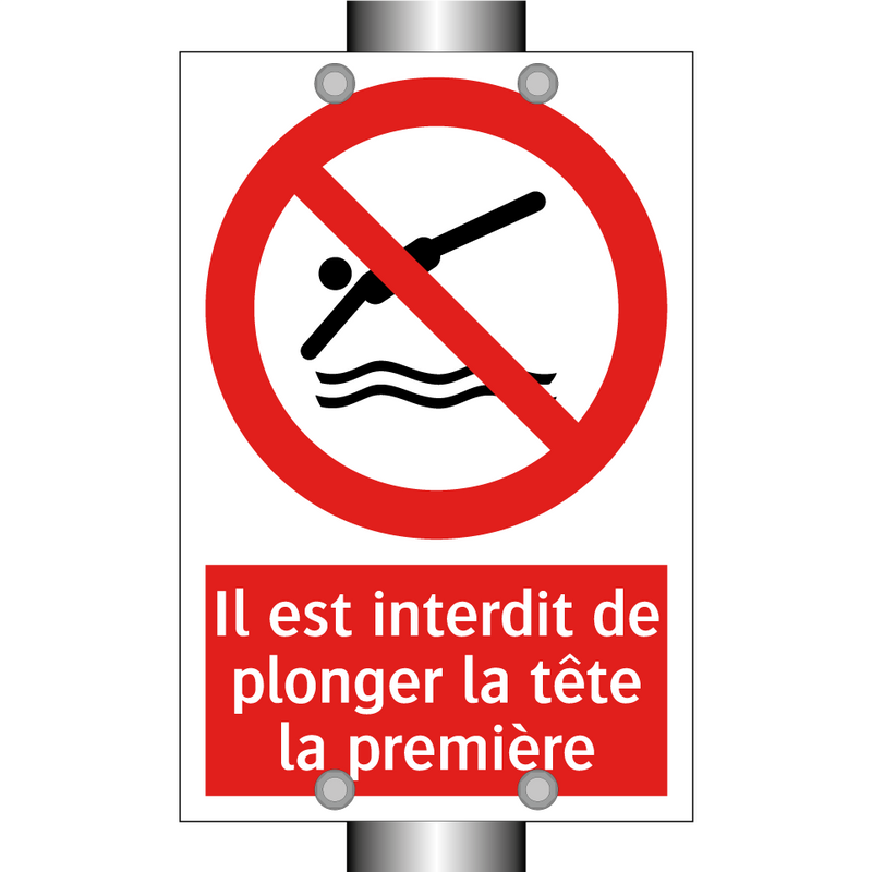 Il est interdit de plonger la tête la première