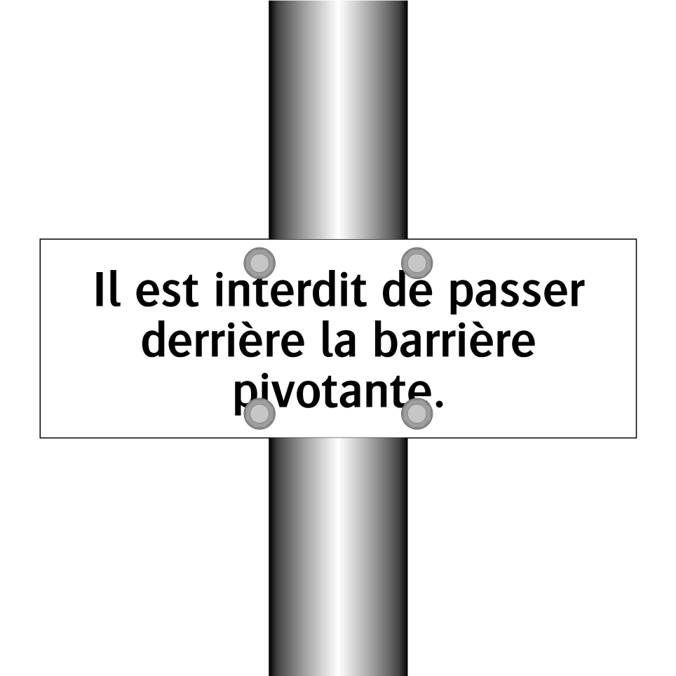 Il est interdit de passer derrière la barrière pivotante.