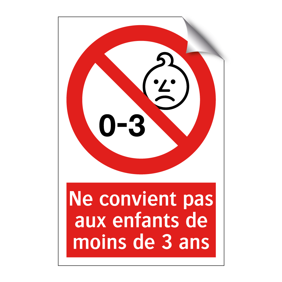 Ne convient pas aux enfants de moins de 3 ans