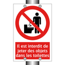 Il est interdit de jeter des objets dans les toilettes