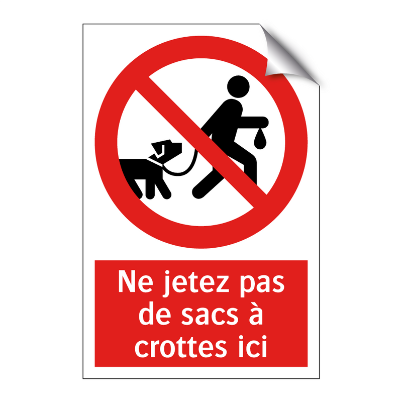 Ne jetez pas de sacs à crottes ici