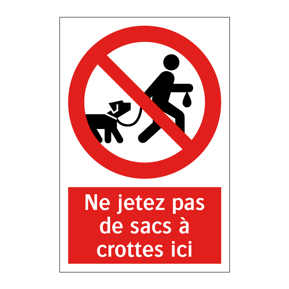 Ne jetez pas de sacs à crottes ici