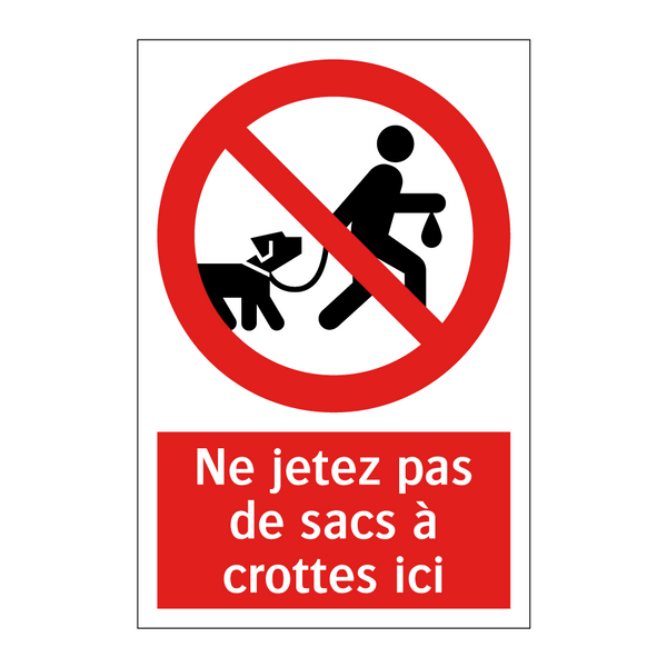 Ne jetez pas de sacs à crottes ici