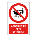 Conduite de jet ski interdite