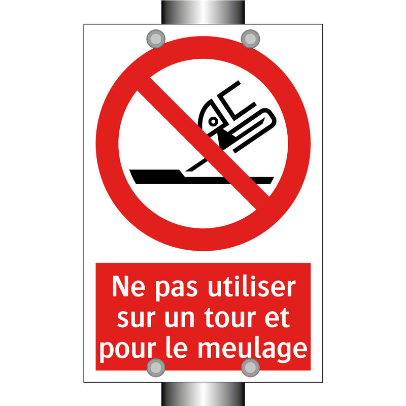Ne pas utiliser sur un tour et pour le meulage