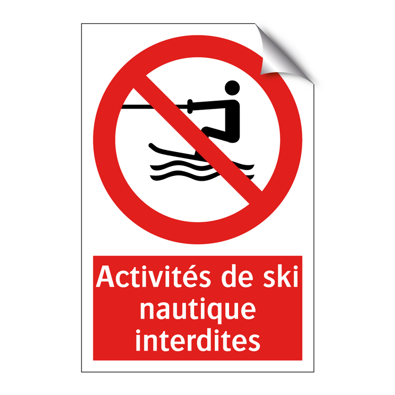 Activités de ski nautique interdites