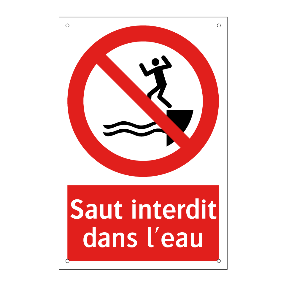 Saut interdit dans l'eau