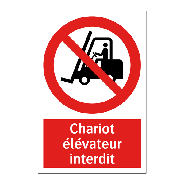 Chariot élévateur interdit