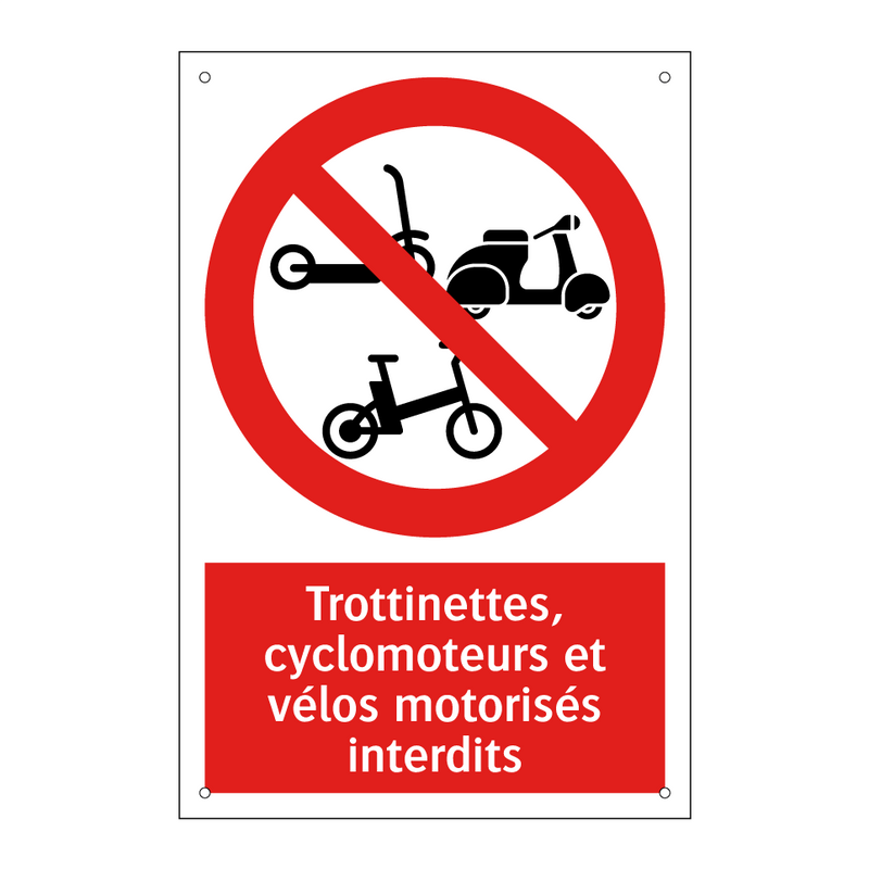 Trottinettes, cyclomoteurs et vélos motorisés interdits