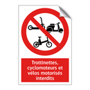 Trottinettes, cyclomoteurs et vélos motorisés interdits