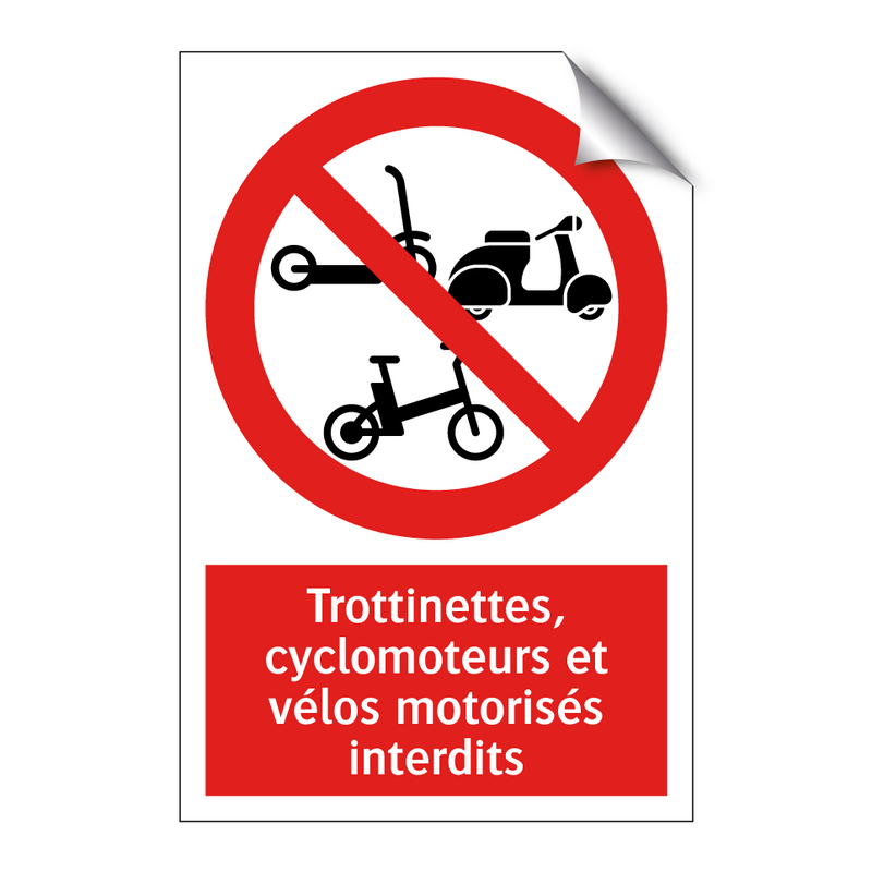 Trottinettes, cyclomoteurs et vélos motorisés interdits