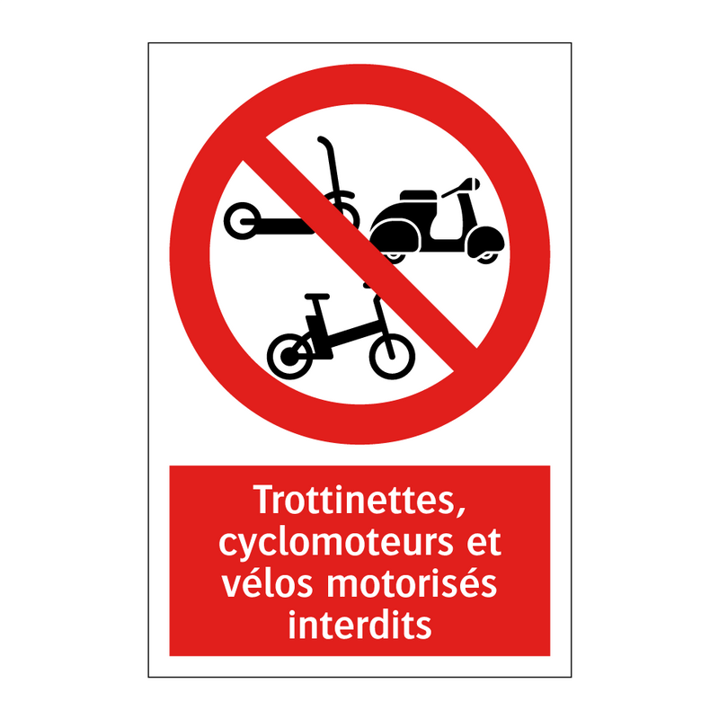 Trottinettes, cyclomoteurs et vélos motorisés interdits