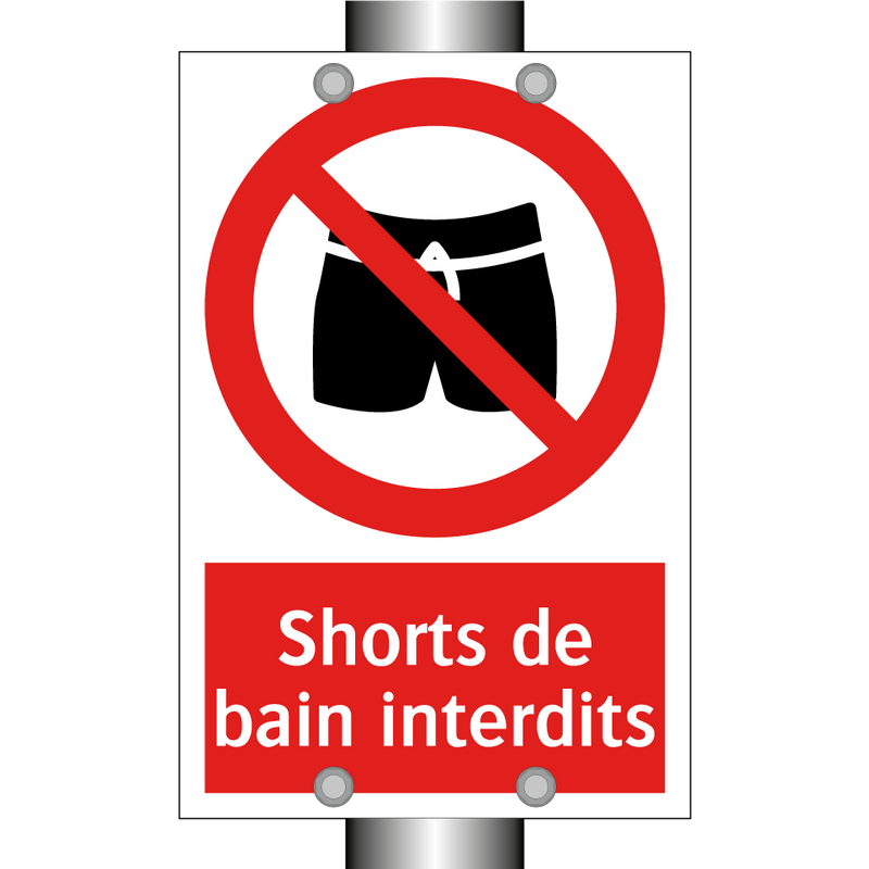 Shorts de bain interdits