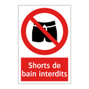 Shorts de bain interdits