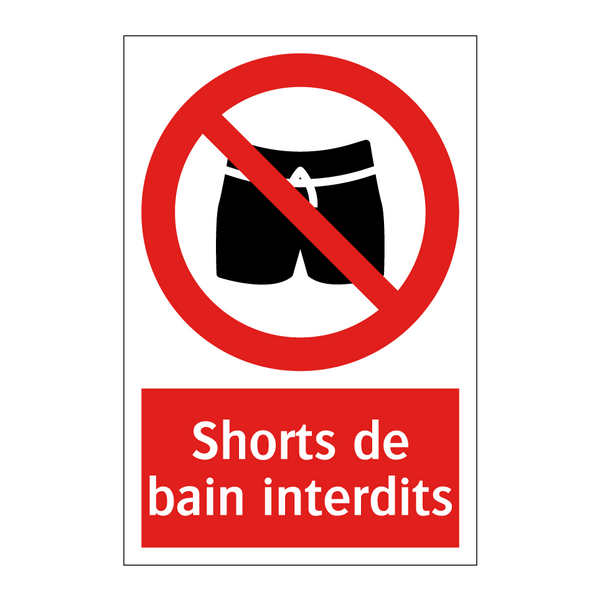 Shorts de bain interdits