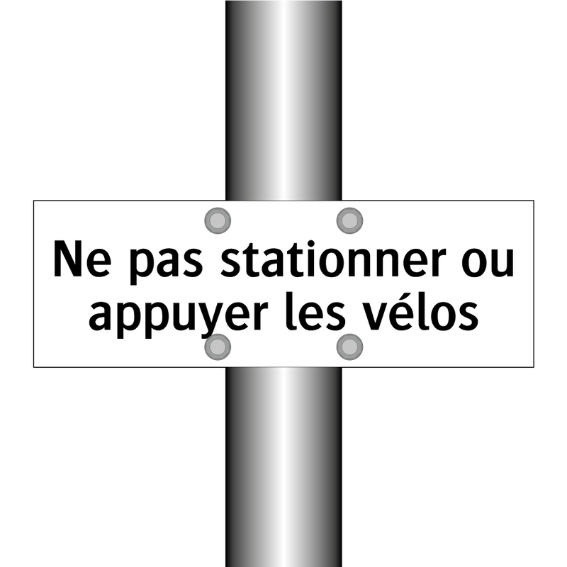 Ne pas stationner ou appuyer les vélos