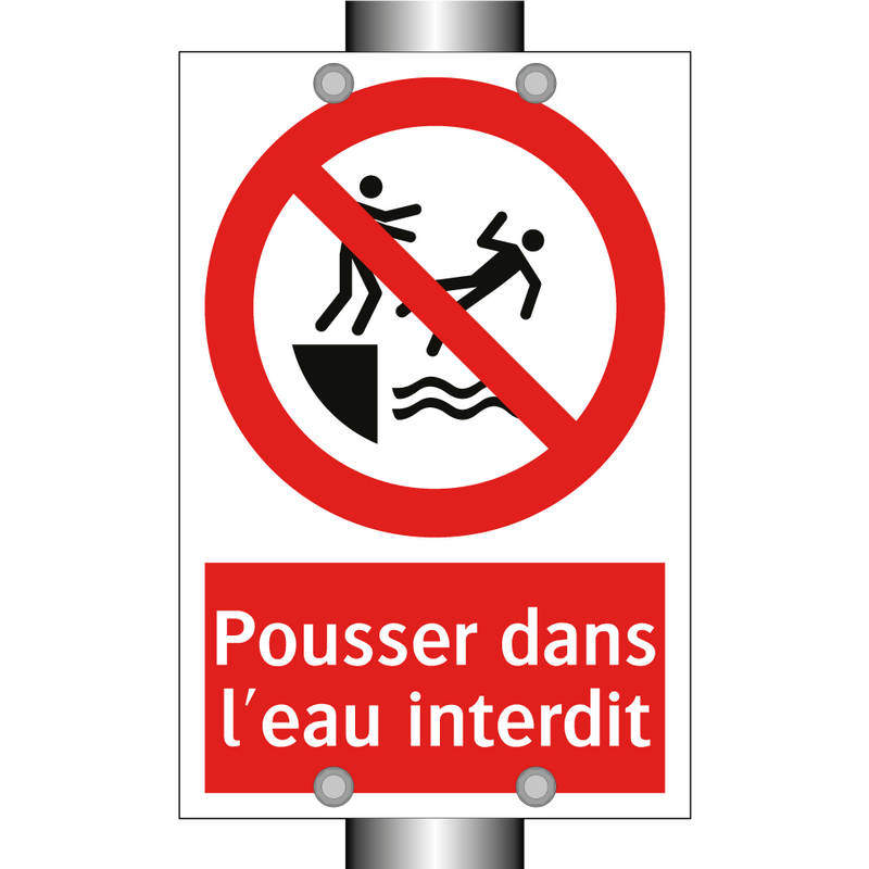 Pousser dans l'eau interdit