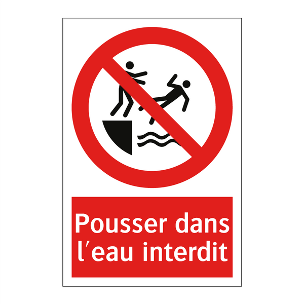Pousser dans l'eau interdit