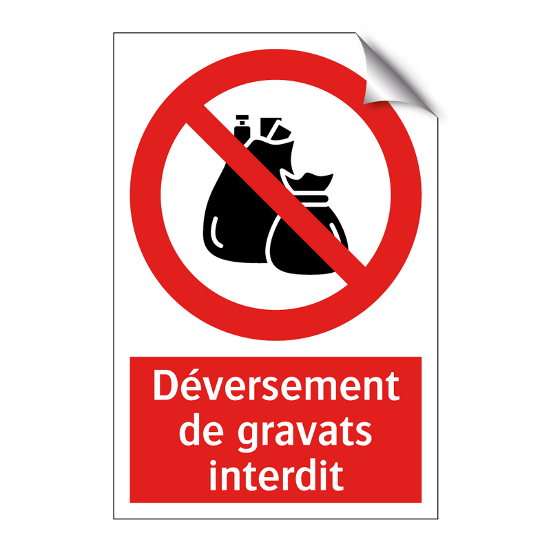 Déversement de gravats interdit