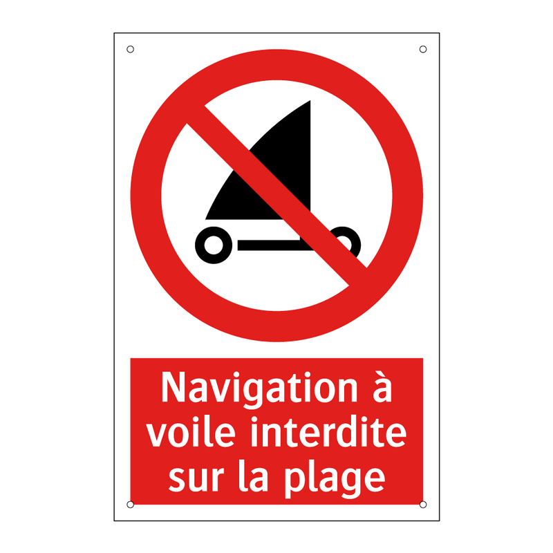 Navigation à voile interdite sur la plage