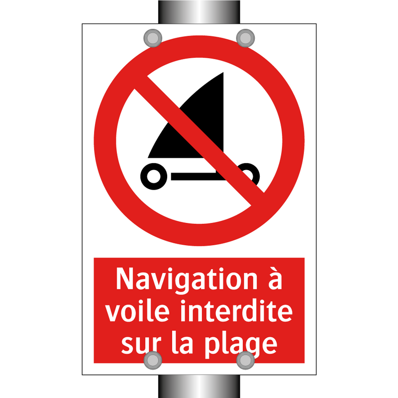 Navigation à voile interdite sur la plage
