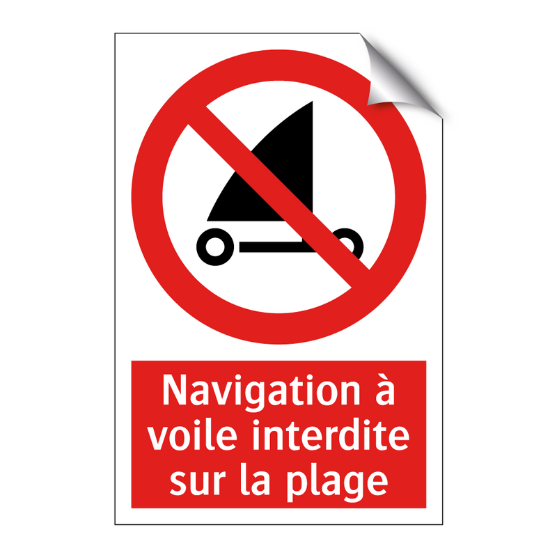 Navigation à voile interdite sur la plage