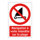 Navigation à voile interdite sur la plage