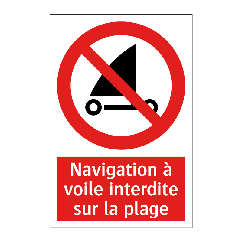 Navigation à voile interdite sur la plage