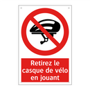 Retirez le casque de vélo en jouant