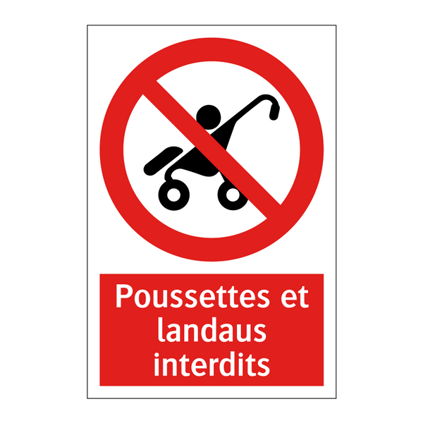 Poussettes et landaus interdits