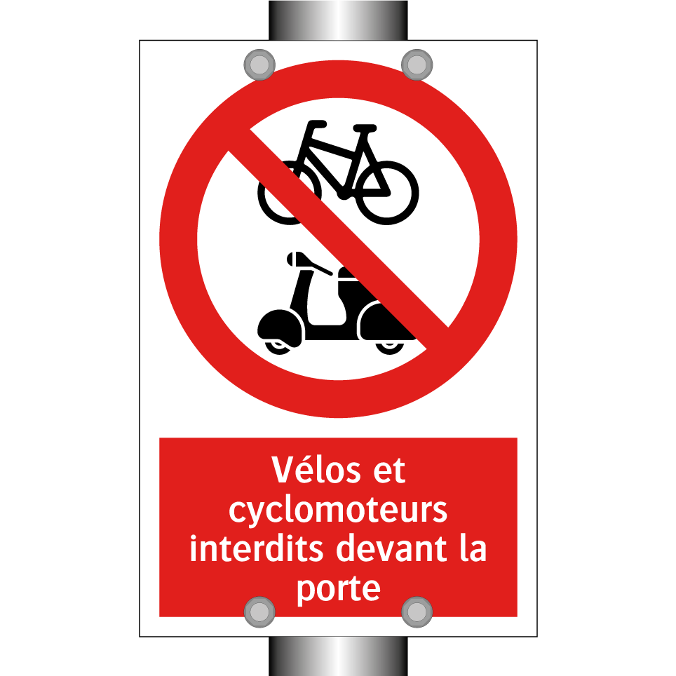 Vélos et cyclomoteurs interdits devant la porte