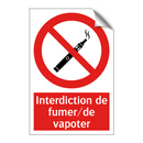 Interdiction de fumer/de vapoter