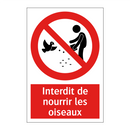 Interdit de nourrir les oiseaux