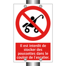 Il est interdit de stocker des poussettes dans le couloir de l'escalier.