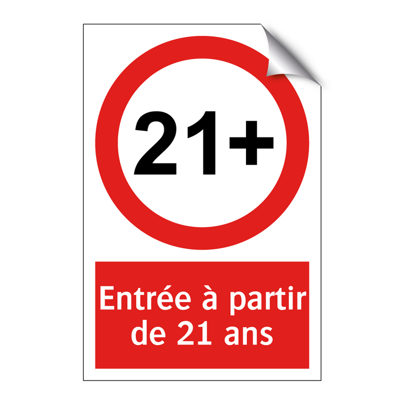 Entrée à partir de 21 ans