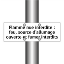Flamme nue interdite : feu, source d'allumage ouverte et fumer interdits