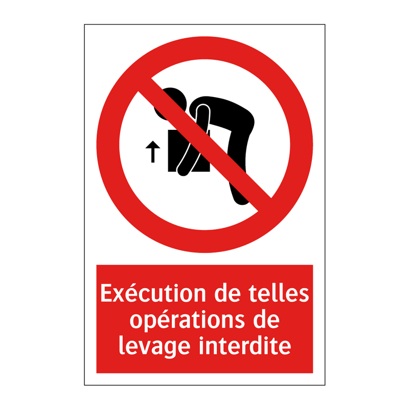 Exécution de telles opérations de levage interdite