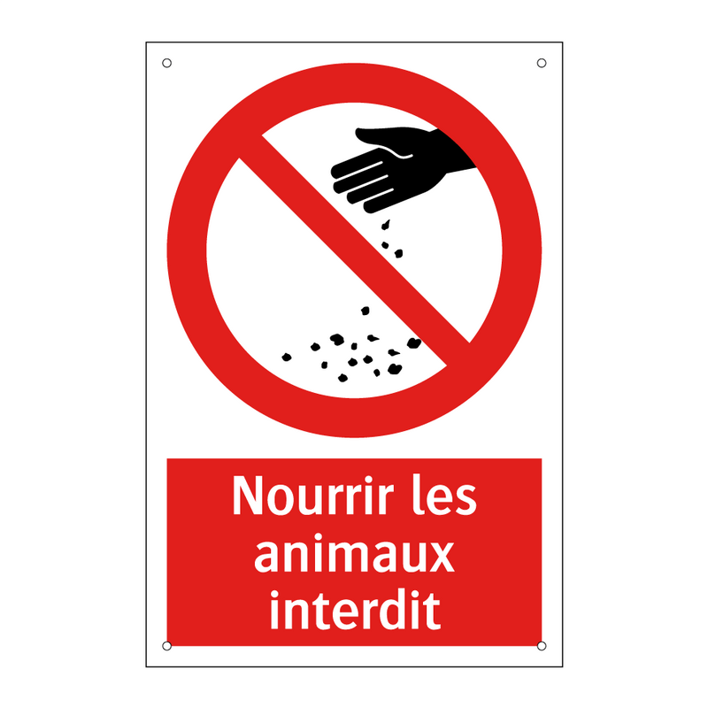 Nourrir les animaux interdit