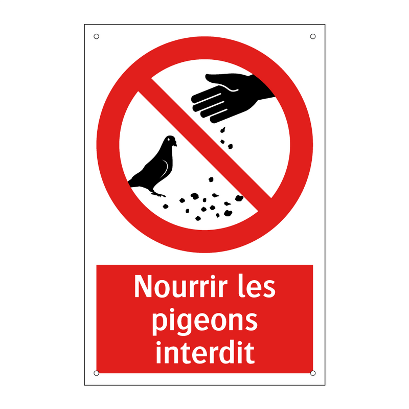 Nourrir les pigeons interdit