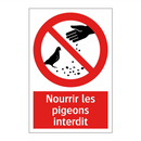 Nourrir les pigeons interdit
