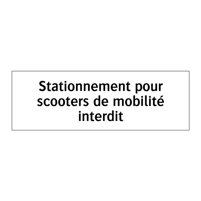 Stationnement pour scooters de mobilité interdit