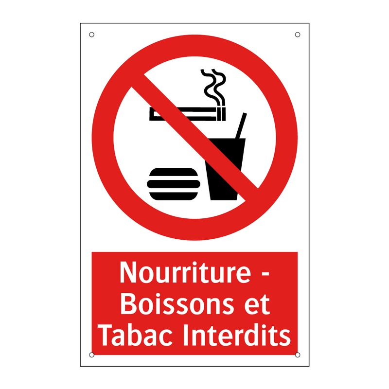 Nourriture - Boissons et Tabac Interdits