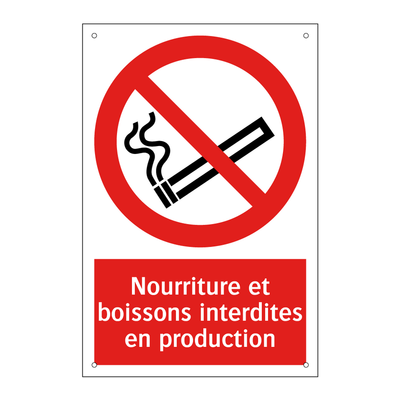 Nourriture et boissons interdites en production