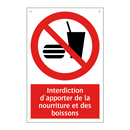 Interdiction d'apporter de la nourriture et des boissons