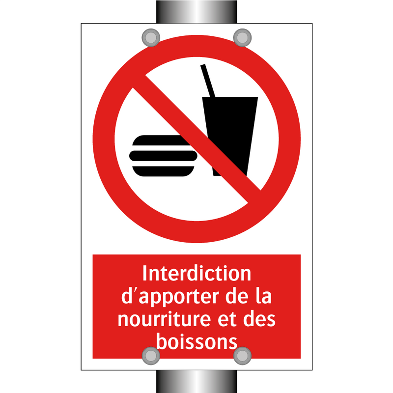 Interdiction d'apporter de la nourriture et des boissons