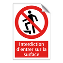 Interdiction d'entrer sur la surface