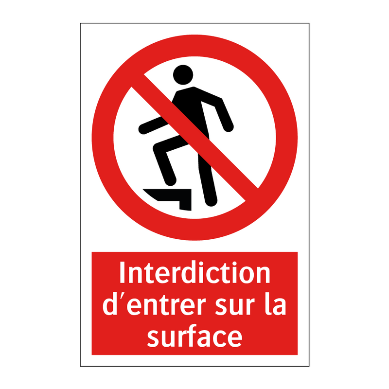 Interdiction d'entrer sur la surface