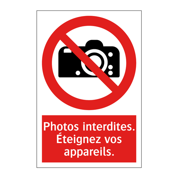 Photos interdites. Éteignez vos appareils.