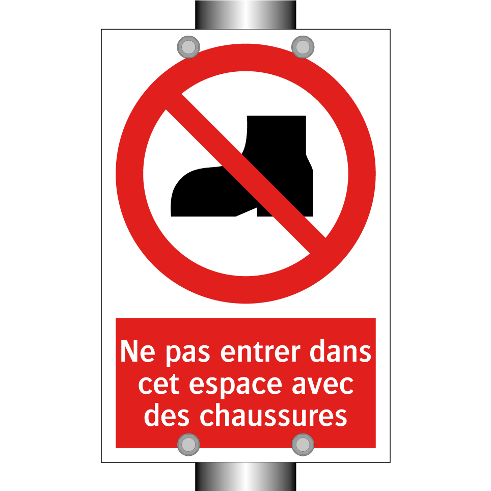Ne pas entrer dans cet espace avec des chaussures