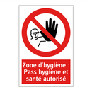Zone d'hygiène : Pass hygiène et santé autorisé